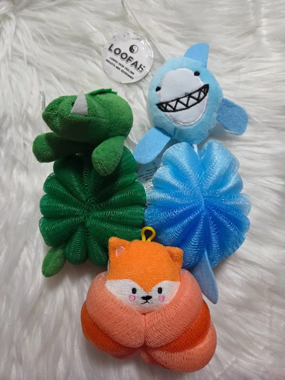 Animal Bath Poof Set